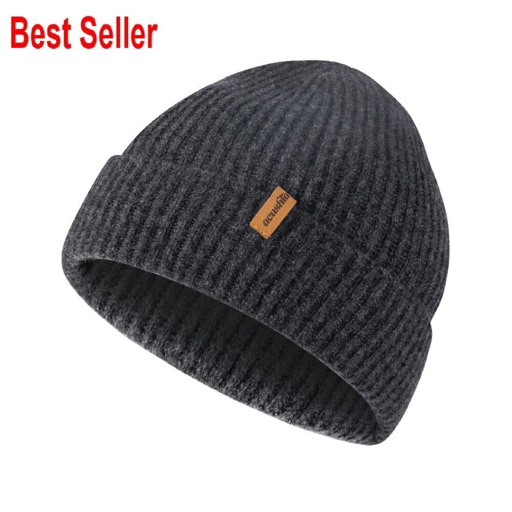 Oversized Merino Wool Beanie Unisex Winter Hat Cozy Minimal Classic